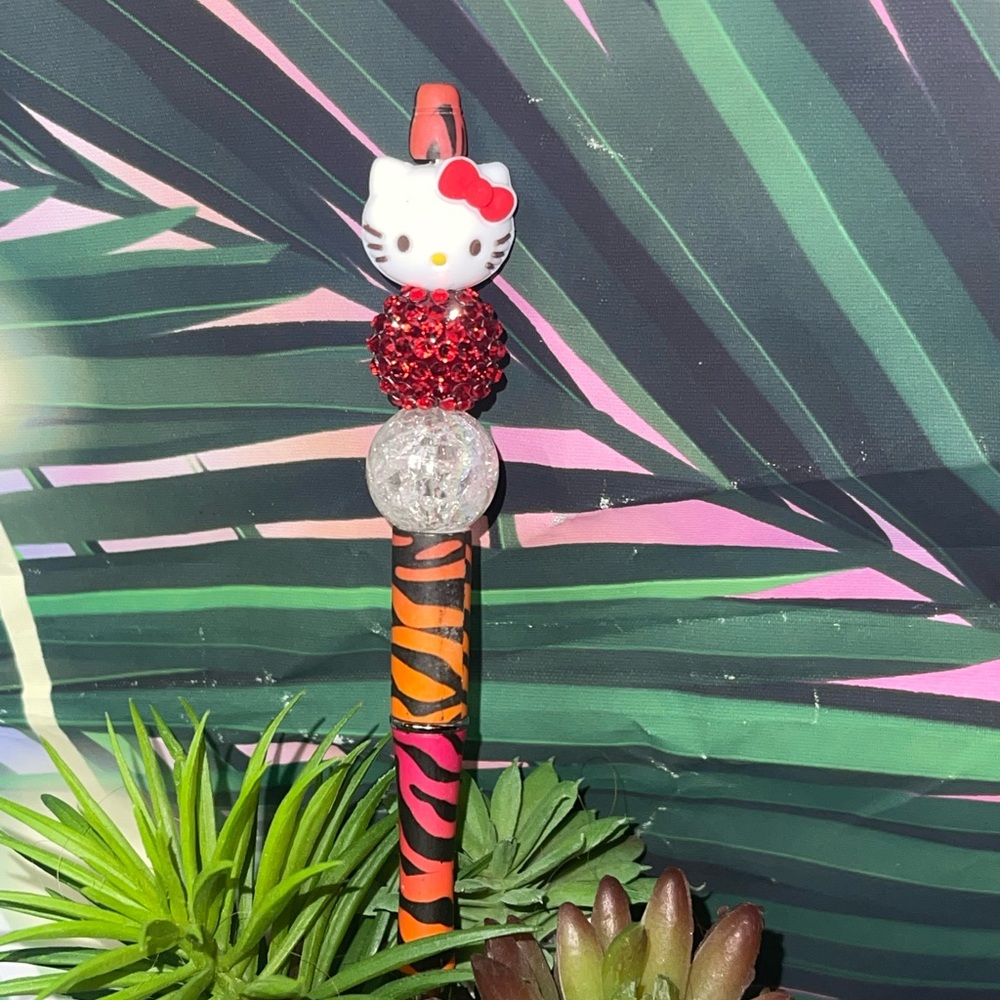 Kitty Head leopard print Pen